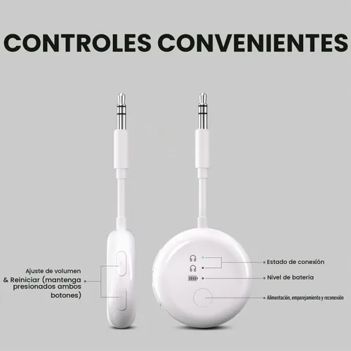 Vista 8 de Avantree SoundJet R1 - Adaptador Bluetooth de avión de 25 horas para todos los AirPods (Pro/Max) con chipset Qualcomm y aptX Adaptive, transmisor