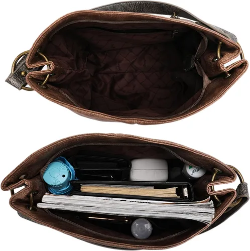 Vista 6 de Wrangler Hobo - Bolsos de cuero vegano con asa superior para mujer