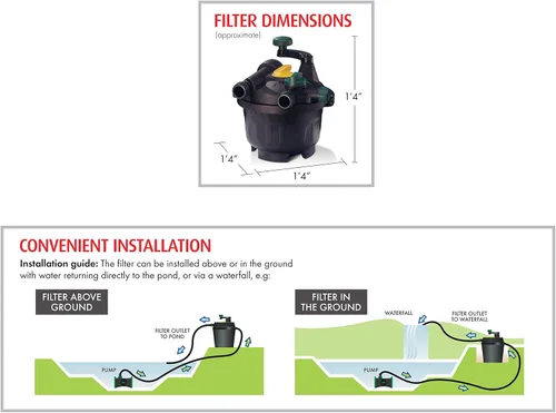 Vista 7 de Impresionante sistema de manos limpias para estanques, que contiene filtración mecánica y biológica, filtro de fácil mantenimiento, clarificador