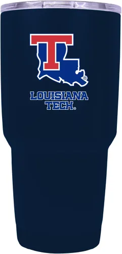 Vista 6 de Louisiana Tech Bulldogs - Vaso de acero inoxidable aislado negro de 24 onzas, producto universitario con licencia