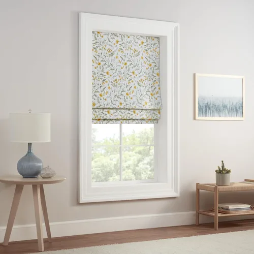 Vista 2 de Eclipse Evangeline - Persiana romana botánica para ventanas, sin cordón, 100 % opaca, 23 pulgadas de ancho x 64 pulgadas de largo, reducción