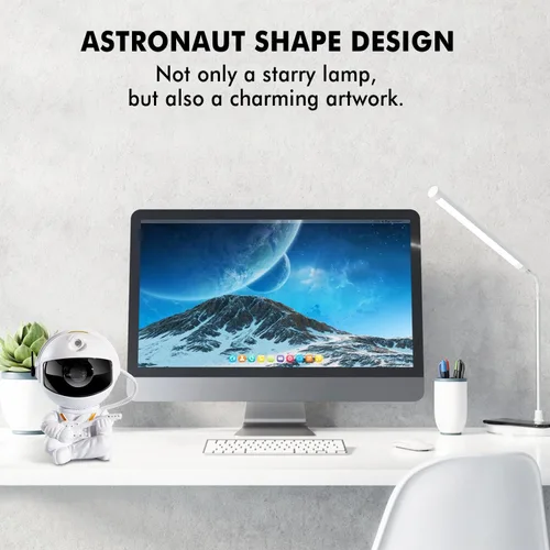 Vista 3 de Proyector de estrellas de astronauta, luz nocturna para niños, luz de proyector de nebulosa. Proyector de galaxia para dormitorio, sala