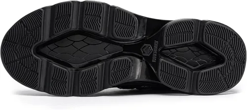 Vista 5 de DYKHMATE Zapatos anchos con punta de acero para hombres y mujeres, zapatos de seguridad ligeros, zapatos de trabajo de moda, cómodos, transpirables