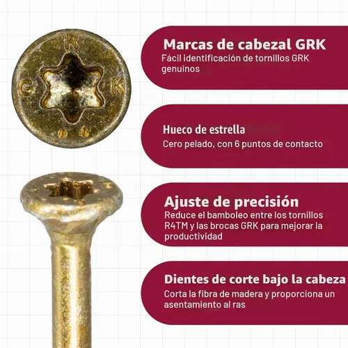 Vista 2 de GRK Fasteners R4™ #9 x 1-1/2" Tornillos multiusos para enmarcar, 820 PCS