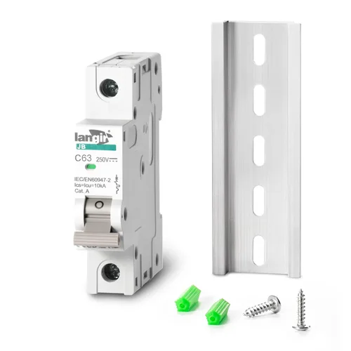 Vista 11 de Disyuntor DC 25A, montaje en riel DIN de 1 polo, interruptor de desconexión solar fotovoltaica de 250 V, protección contra sobrecorriente