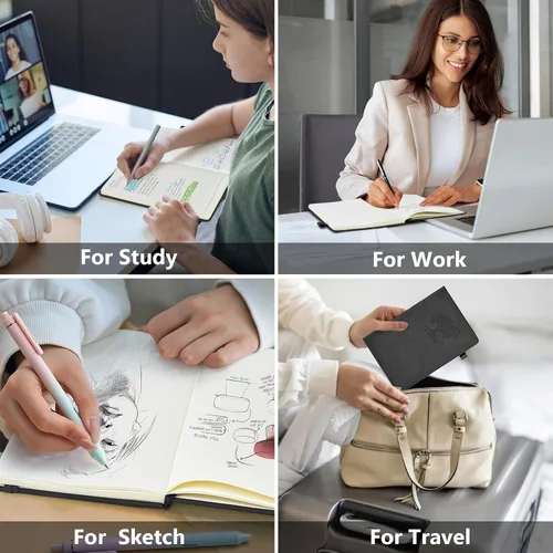 Vista 7 de PERCUN Diario en blanco para hombres y mujeres, 160 páginas en blanco para escribir, dibujar, cuaderno de bocetos, cuaderno de bocetos de cuero