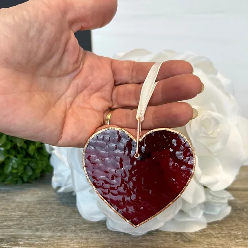Vista 6 de Papá en el día de mi boda – Hermoso corazón de vitrales – Regalo de boda sentimental para papá y adorno de recuerdo significativo para el padre