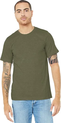 Vista 7 de Bella + Canvas Camiseta unisex de punto Heather CVC para adultos Gris jaspeado (Athletic Heather Gray)