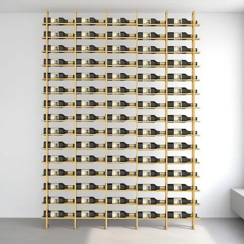 Vista 12 de Estante de vino grande de montaje en pared para 64 botellas Negro