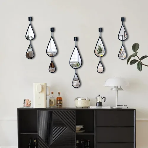 Vista 2 de BAODANFU Espejos de pared decorativos con marco de metal negro para pared de entrada, comedor, sala de estar, dormitorio, sobre chimenea, decoración