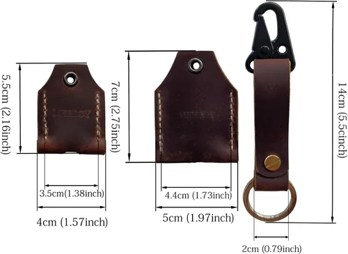 Vista 2 de Funda de cuero hecha a mano para llavero con funda para llavero de estilo vintage, accesorios elegantes, funda protectora para llaves