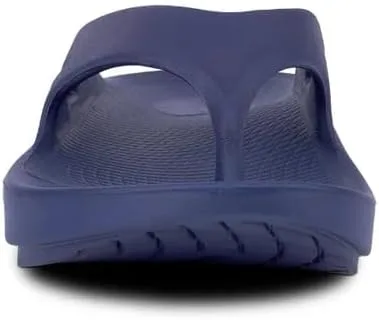Vista 3 de OOFOS OOriginal Sandalia Calzado ligero de recuperación Reduce el estrés en los pies, articulaciones y espalda Lavable a máquina, Azul marino