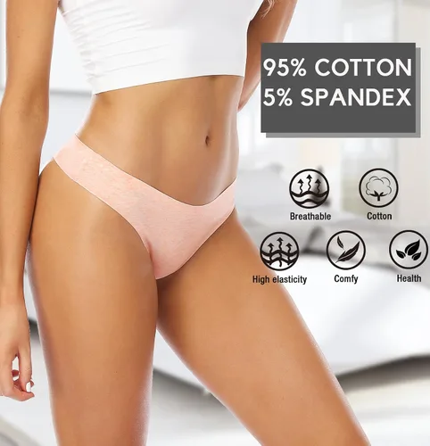 Vista 9 de Wealurre Tanga de algodón transpirable, ropa interior de tiro bajo