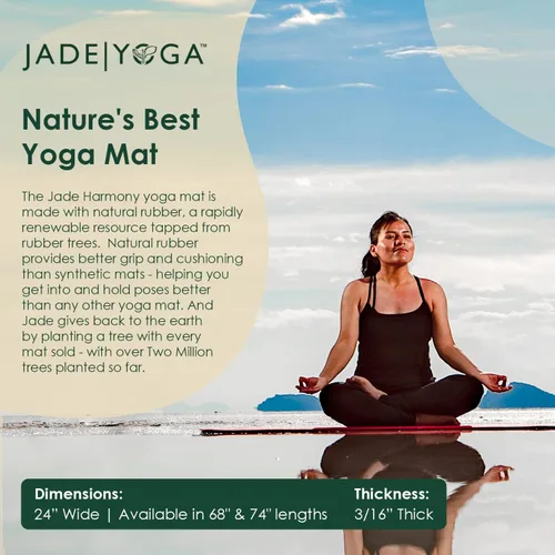 Vista 4 de JadeYoga Harmony Alfombrilla de Yoga - Alfombrilla de Gimnasio Fitness Duradera y Gruesa, Alfombrilla de Yoga de Goma Natural Antideslizante