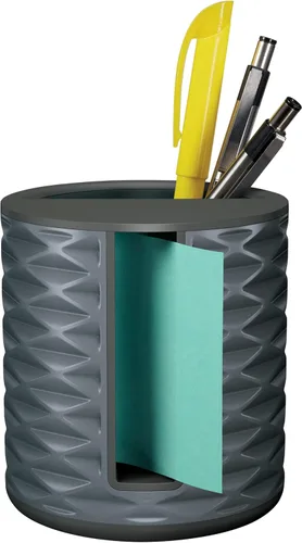 Vista 4 de Post-it Dispensador de notas, diseño geométrico, 1 dispensador, 1 bloc, 45 Negro