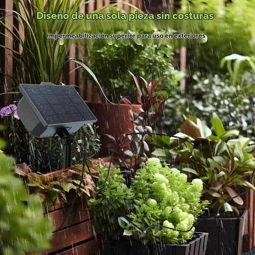 Vista 6 de RAINPOINT Kit de riego automático solar compacto programable para plantas, funciona con interior y exterior, bomba de riego por goteo de riego Gris