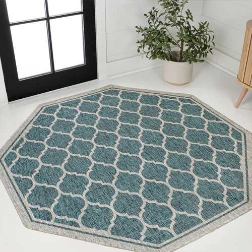 Vista 34 de JONATHAN Y Tapete marroquí con diseño enrejado para interiores y exteriores, 2 x 8 pies, marrón/beige, tejido texturizado de trébol para patio