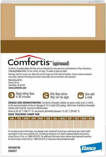 Vista 2 de Comfortis para perros 60.1-120 libras. 6 masticables, suministro para 6 meses