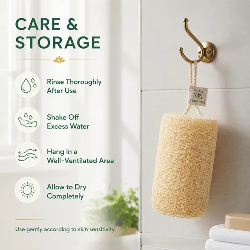 Vista 7 de Esponja natural de lufa, esponja egipcia para el cuerpo, esponja de baño y exfoliante corporal, 4
