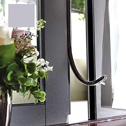 Vista 8 de TamBee Burlete autoadhesivo para ventanas y puertas, color negro y gris, 2 unidades (16.5 pies)