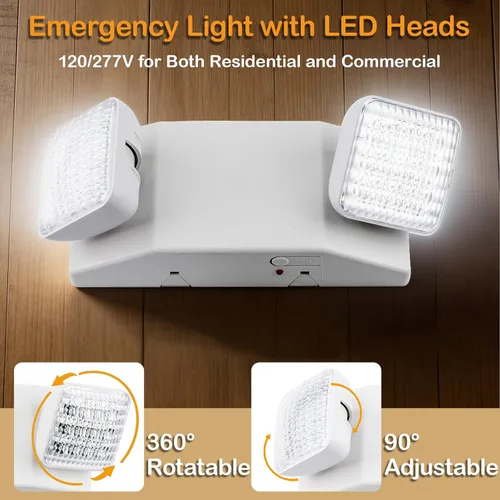 Vista 2 de Luz de emergencia LED para negocios, batería de respaldo, paquete