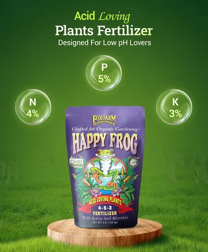 Vista 2 de FoxFarm Happy Frog Fertilizante para plantas amantes del ácido – Fertilizante de liberación lenta para azaleas, rododendros, arándanos y más