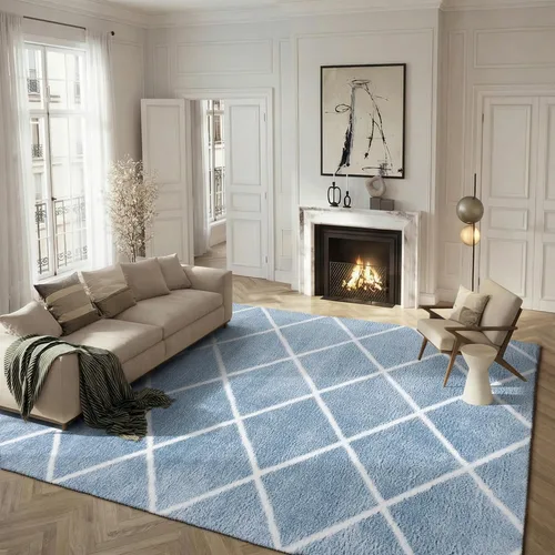 Vista 28 de SAFAVIEH Tahoe Shag Collection - Alfombra para pasillo, 2 x 9 pies, diseño de enrejado, no desprende pelusa y de fácil cuidado, 1.2 pulgadas