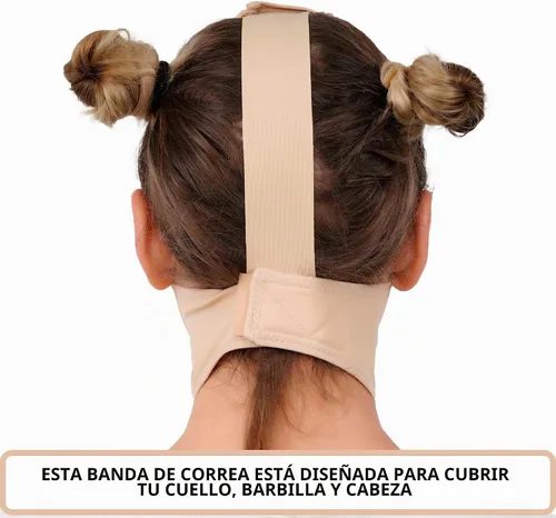 Vista 3 de IKIDO Venda de compresión para cuello y barbilla poscirugía para mujer, más delgada para la cara Beige