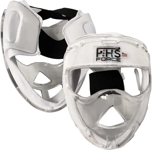 Vista 6 de Máscara facial de hockey sobre césped Clear FORCE Protección transparente para esquinas de penalti, colores disponibles, negro, blanco, azul