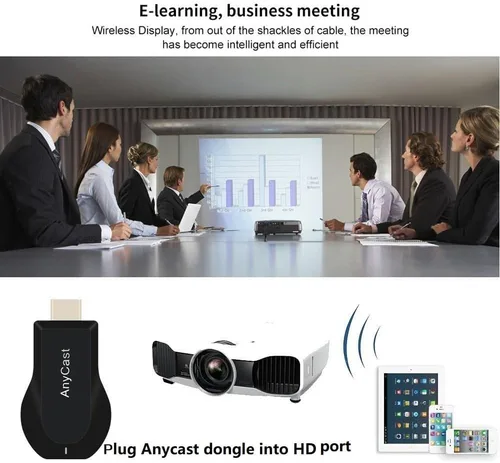 Vista 4 de SmartSee Anycast HD Adaptador de pantalla inalámbrico WiFi 1080P receptor de espejo de pantalla móvil Dongle para iPhone Mac iOS Android a TV