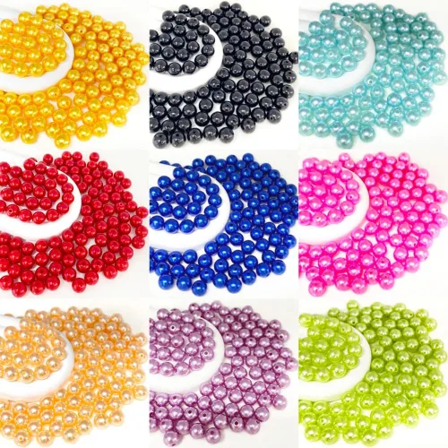 Vista 5 de 3000 cuentas de perlas de 0.118 pulgadas con agujero redondo suelto para decoración del hogar, rellenos de jarrones, manualidades, fabricación