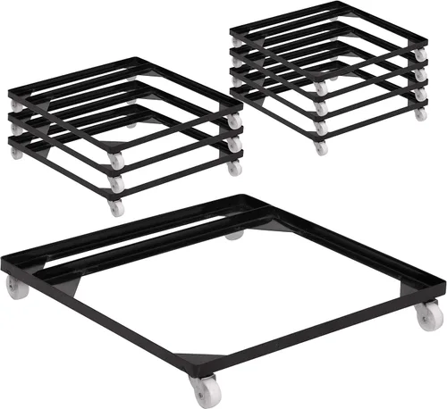 Vista 4 de Flash Furniture Hercules Series Silla apilable de acero y silla de iglesia Dolly