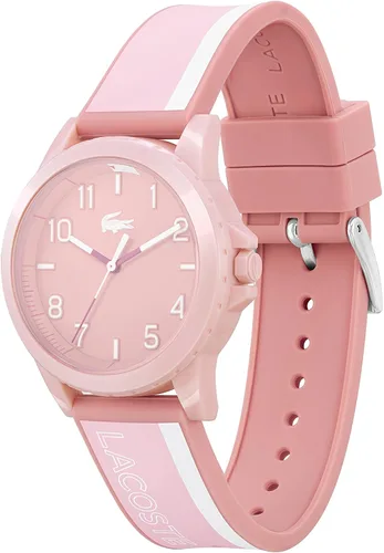 Vista 2 de Lacoste Rider - Reloj unisex de cuarzo de plástico y correa de silicona, color rosa (Modelo 2030045), Rosado