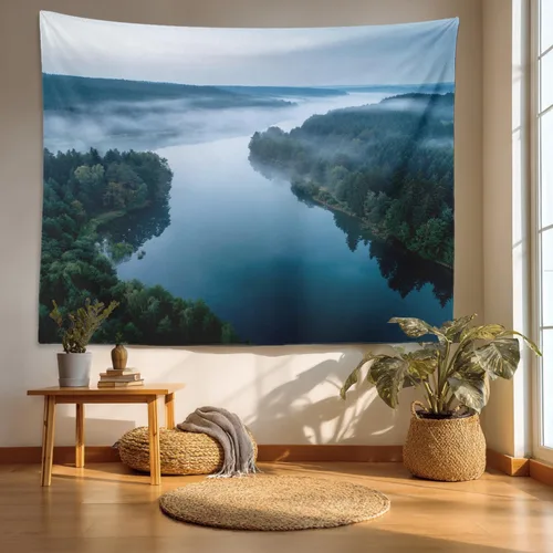 Vista 7 de Batmerry Abstract Repeat Polyester Tapestry, Tiled Directional Lightweight Wall Hanging High-Definition Print Backdrop For Dorm Room Bedroom Living