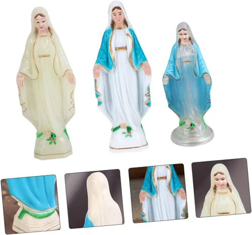 Vista 5 de 3 piezas de escultura virgen al aire libre adorno al aire libre estatua de la santa familia Jesús y estatua de santos católicos estatua vintage
