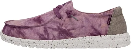 Vista 17 de Hey Dude Wendy Chambray - Zapatos para mujer, mocasines con cordones para mujer, cómodos y ligeros Aurora Blanco 2