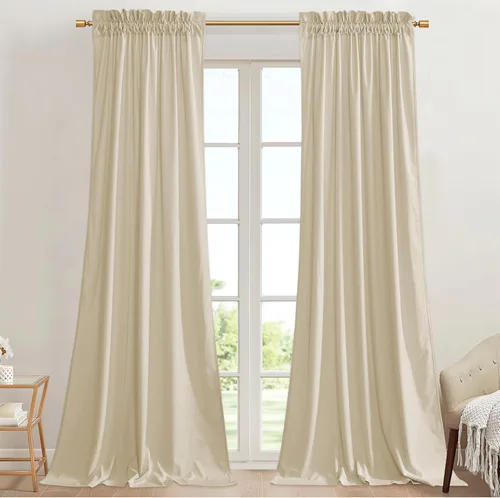 Vista 65 de StangH Cortinas de terciopelo rojo de 42 x 84 pulgadas de lujo, con aislamiento térmico, divisores de habitación, decoración navideña del hogar