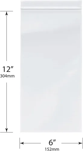 Vista 2 de Plymor 6 x 12 pulgadas (caja de 1,000), bolsas de plástico con cierre de cremallera resistente de 4 mil