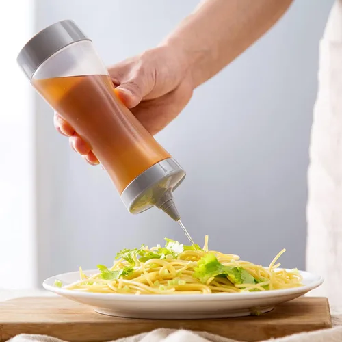 Vista 2 de Ochine Botellas de plástico exprimibles para condimentos, 12 onzas, botellas de plástico para condimentos, juego de botellas para salsa de tomate