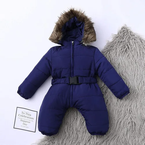 Vista 5 de Traje de nieve de invierno para bebé, traje de invierno con capucha, traje de nieve para 3 a 24 meses