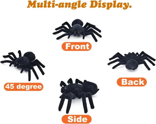 Vista 3 de HWD Muñeca de araña suave, lindos animales de peluche, juguetes de broma de felpa, regalos para niños, niños pequeños, cumpleaños, Halloween