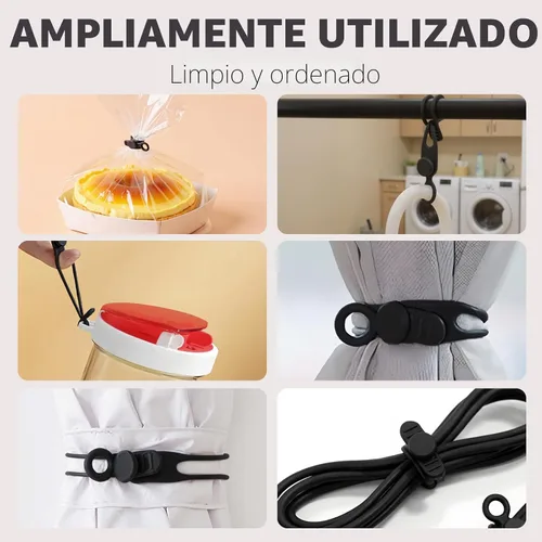 Vista 5 de Organizador de cables de datos, 2025 nuevas bridas de silicona elástica, bridas reutilizables para cables y alambres para agrupar y sujetar 6 PIEZAS