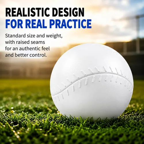 Vista 4 de Paquete de 12 pelotas de béisbol de plástico de repuesto para niños pequeños, práctica de béisbol y entrenamiento, regalos de fiesta deportiva