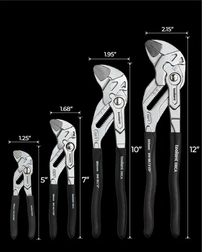 Vista 3 de toolant Llave de alicates cromados de 5 pulgadas, llave ajustable CR-V con revestimiento antioxidante, mandíbulas paralelas lisas, agarre