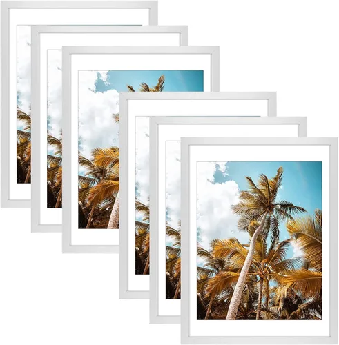 Vista 52 de Frametory, Marco de fotos de 11 x 14 pulgadas con paspartú para fotos de 8 x 10 pulgadas, moldeado ancho de vidrio de alta definición, accesorios