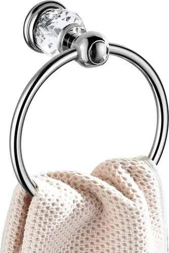 Vista 10 de WINCASE Anillo Toallero de Cristal, Soporte para Toallas de Mano Negro, Colgadores de Toallas Redondos para Baño Montaje en Pared Negro Mate