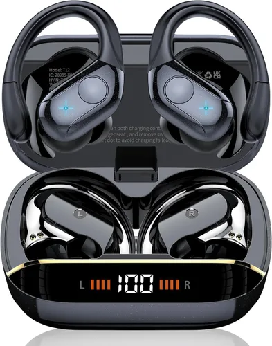 Vista 18 de Qecnato 75H Earbuds Bluetooth 5.4 Auriculares estéreo deportivos Azul