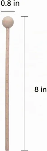 Vista 4 de Palitos de percusión de mazos de madera para xilófono, campanilla, bloque de madera, glockenspiel y campanas, 8 pulgadas de largo