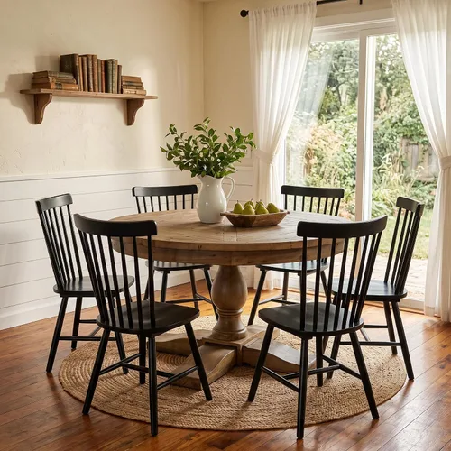 Vista 11 de Windsor - Juego de 2 sillas de comedor, sillas de madera con Negro
