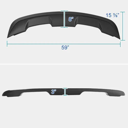 Vista 3 de Spec-D Tuning Alerón trasero de maletero ABS estilo GT500 negro mate para modelos Ford Mustang 2015-2022